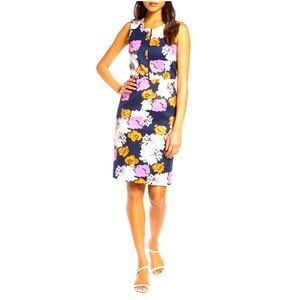 J Crew Portfolio Petunia Navy Pink Floral Dress 6
